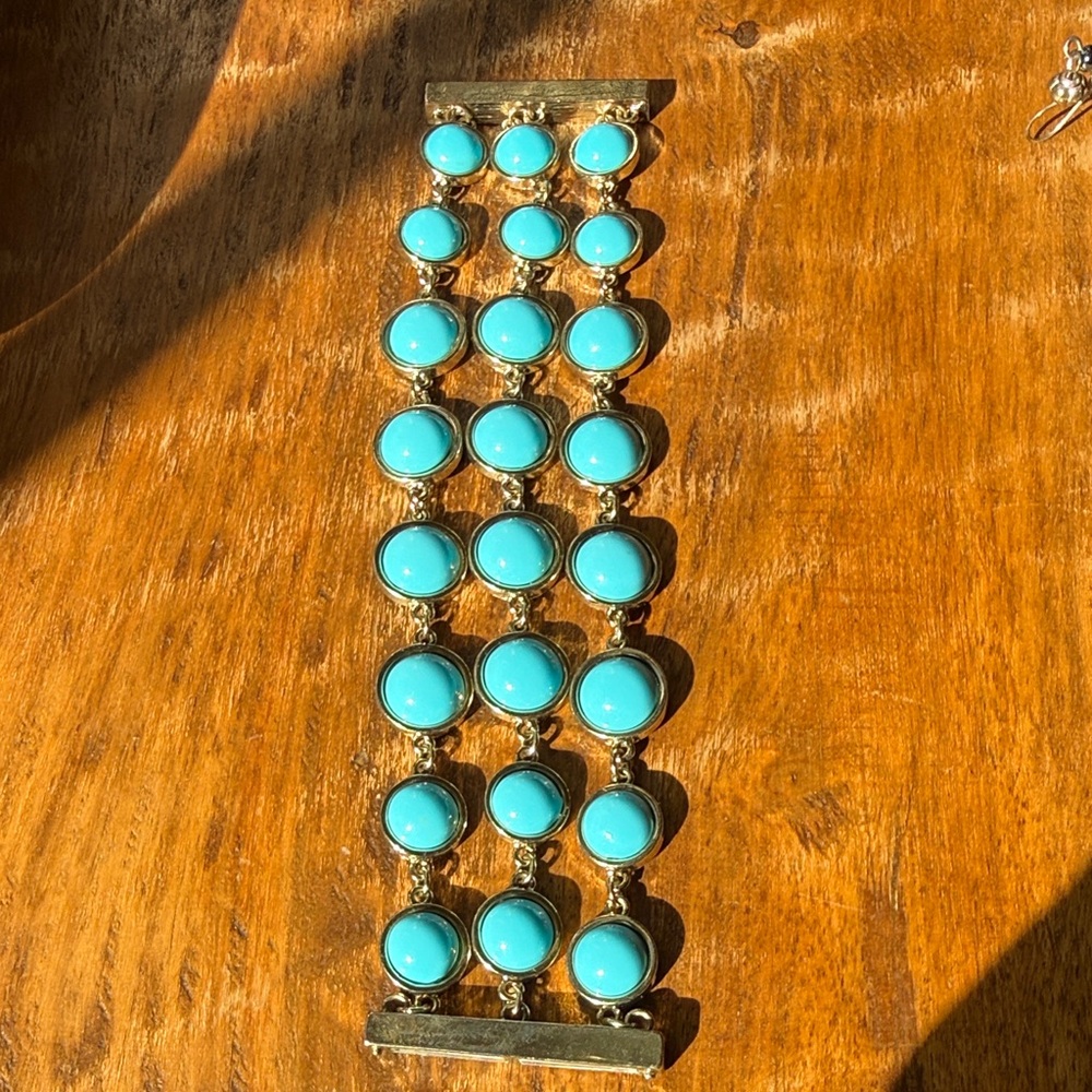 Gold and Turquoise Bracelet